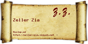 Zeller Zia névjegykártya